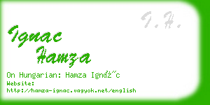 ignac hamza business card